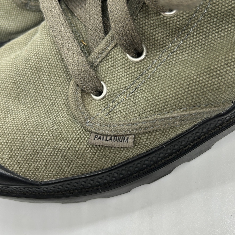 Palladium Baggy Olive Canvas w Red Plaid Fold Over Lace-Up Boots - Men’s Size 9 - Picture 6 of 12